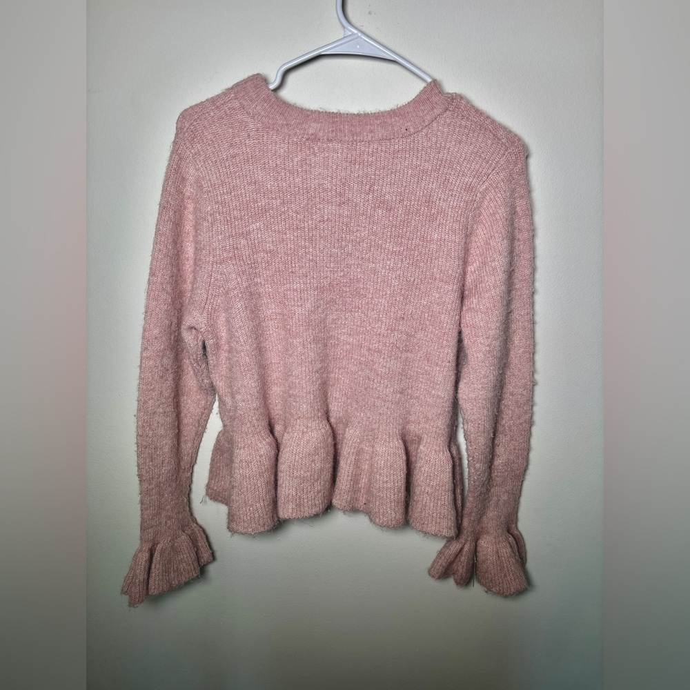 H&M Light Pink Ruffled Sweater - Picture 2 of 7